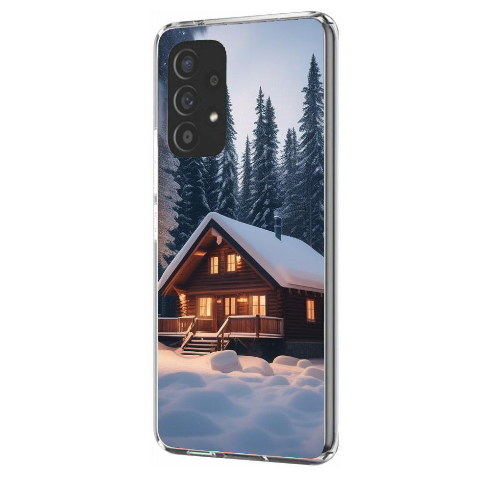 Husa compatibila cu Samsung Galaxy A52, A52 5G Silicon Gel Tpu Model Peisaj Iarna Cabana